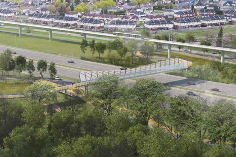 A new footbridge will link the REM and the REV in the West Island