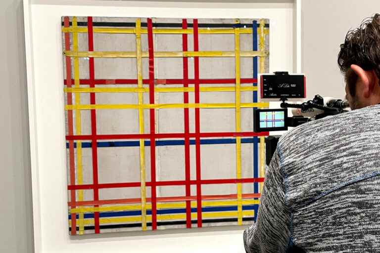 A painting by the painter Piet Mondrian exposed upside down for 77 years