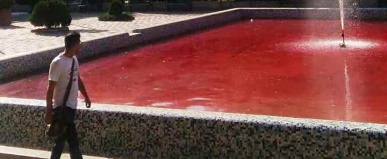 [EN IMAGES] Iran: an artist turns the fountains blood red to illustrate the repression