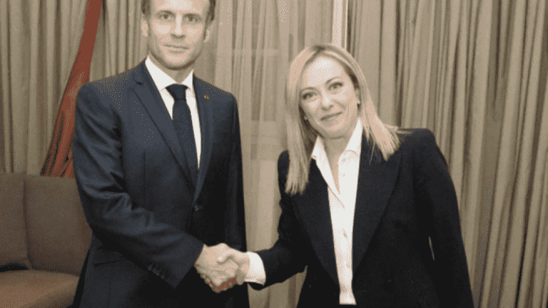 Emmanuel Macron met Giorgia Meloni in Rome