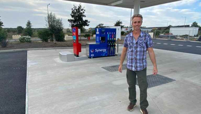 He opens an Esso station to serve the inhabitants of his town