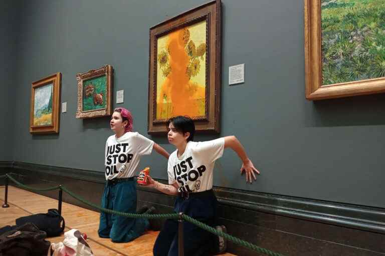 London |  Environmental activists threw soup on Van Gogh’s Sunflowers