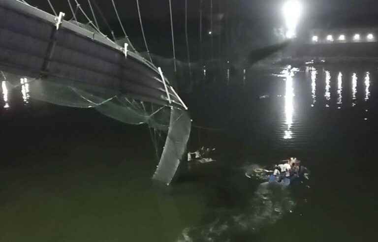 Suspension bridge collapses in India, killing at least 60