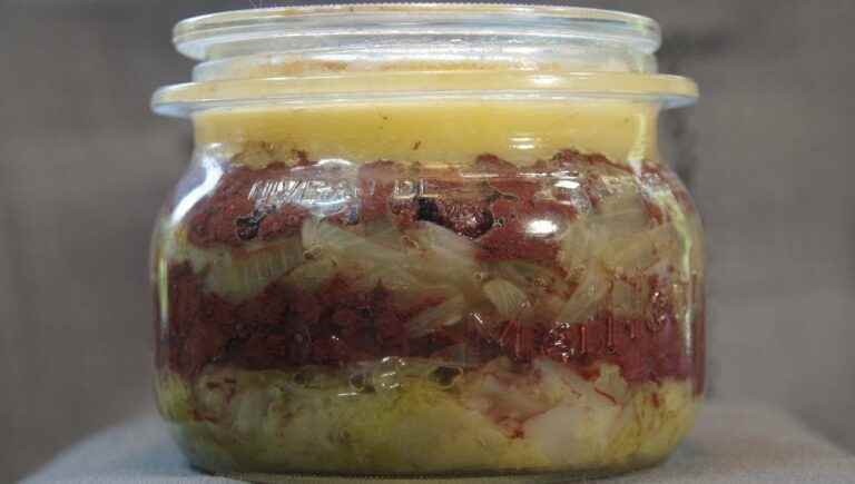 Verrine of black pudding