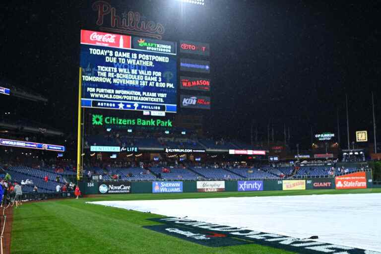 World Series |  Rain causes Game 3 between Phillies and Astros to be postponed