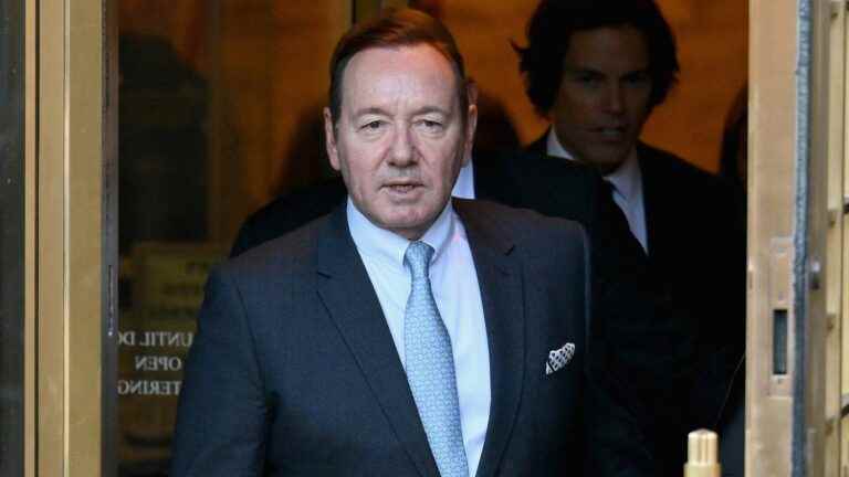 actor Kevin Spacey confronts the man who accuses him of sexual assault during the opening of his trial in New York