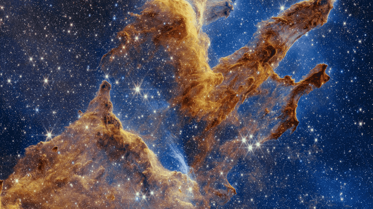 the “Pillars of Creation” captured by the James Webb Telescope