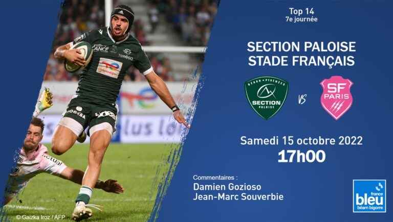 the composition of the Section Paloise for the match against Stade Français