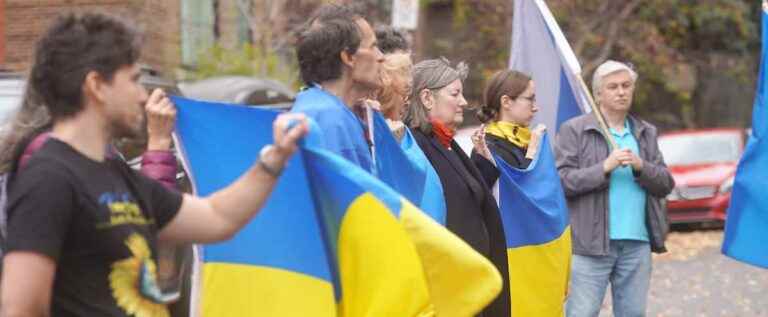 A pro-Ukraine demonstration by local Russians