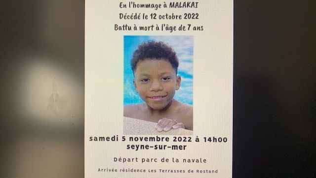 A white march in memory of Malakai, who died at the age of 7 under the blows of his stepfather in La Seyne-sur-Mer