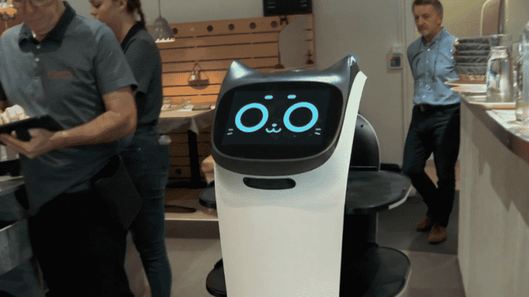 Catering: a restaurant uses a robot to compensate for the lack of servers