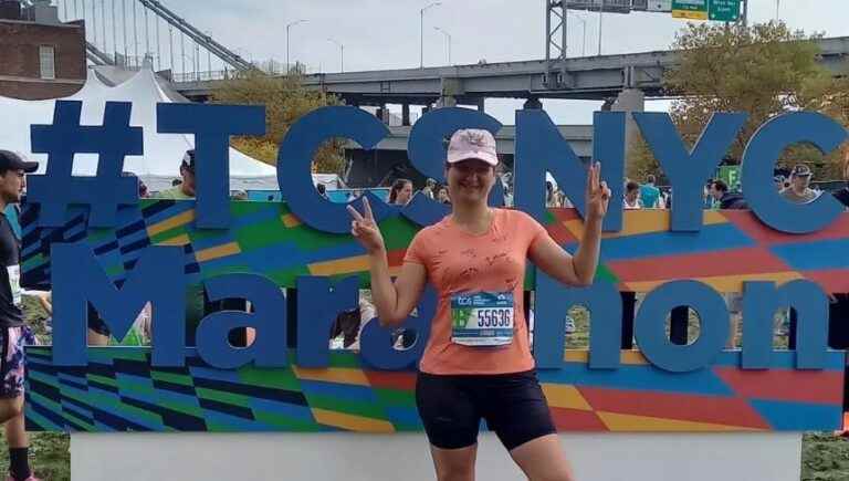 Christelle back from the New York Marathon