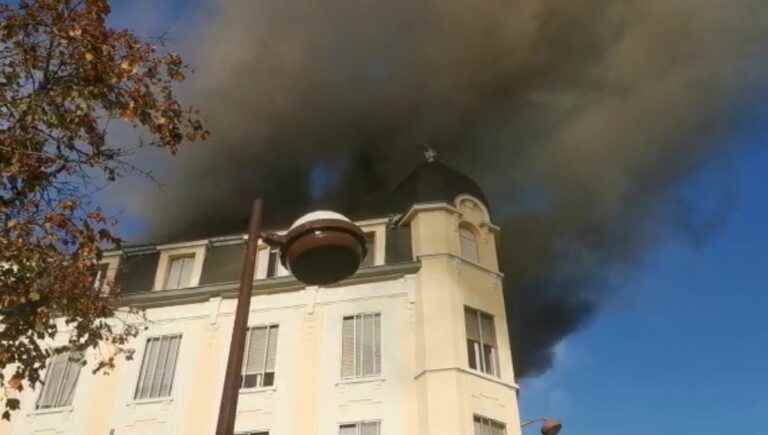 Fire in progress in the station district in Metz