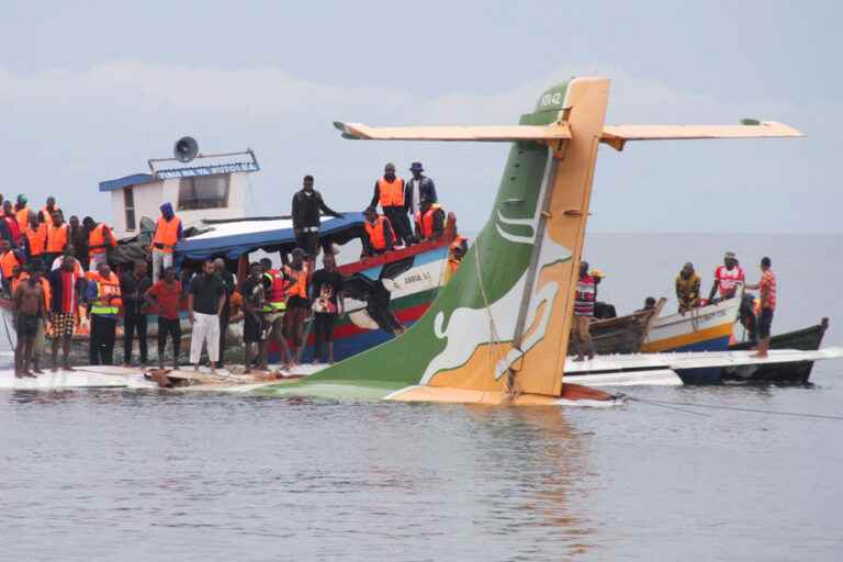 Plane crashes into water in Tanzania, killing 19 people