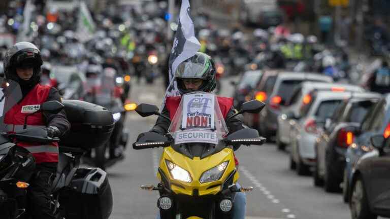 hundreds of bikers demonstrated in several cities in France