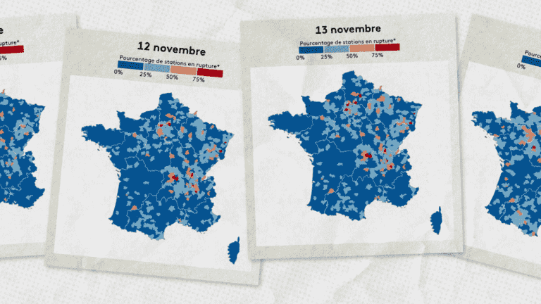 visualize in an image how nearly a third of service stations ran dry after the November 11 bridge