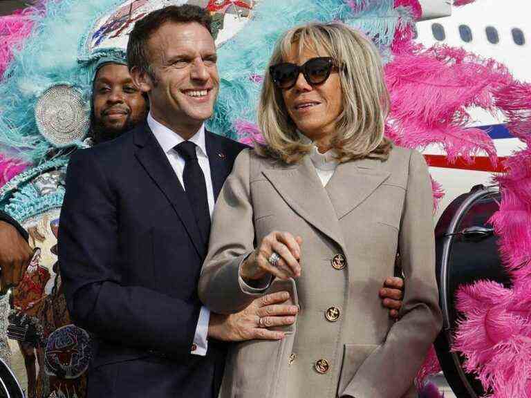 Emmanuel and Brigitte Macron let go when they arrive in New Orleans!