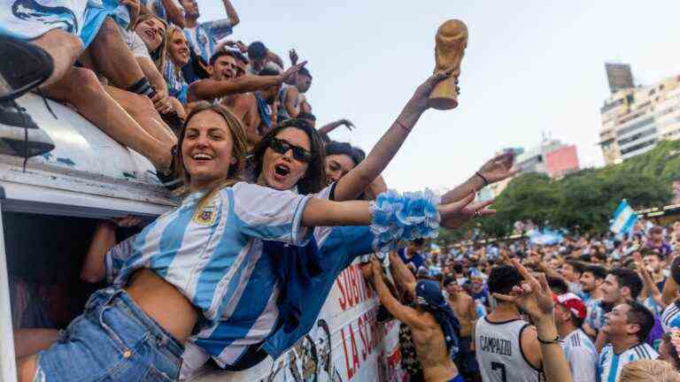 “The party will last four years … until the next World Cup”, exult the Argentinian supporters in Buenos Aires