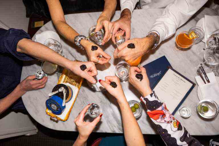 Toast with caviar for the New Year