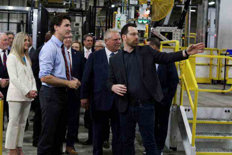 Trudeau and Ford mark the opening of a first electric vehicle factory