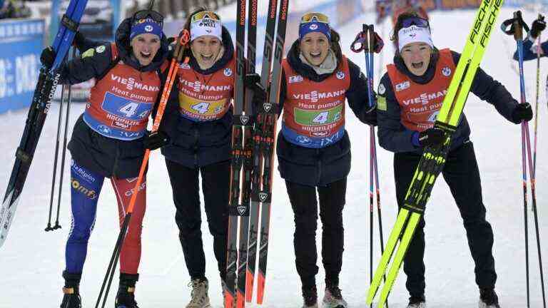 the French team offers its first relay victory of the season in Hochfilzen