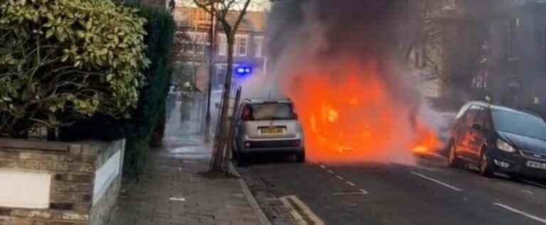 Bus full of children catches fire during rush hour in London