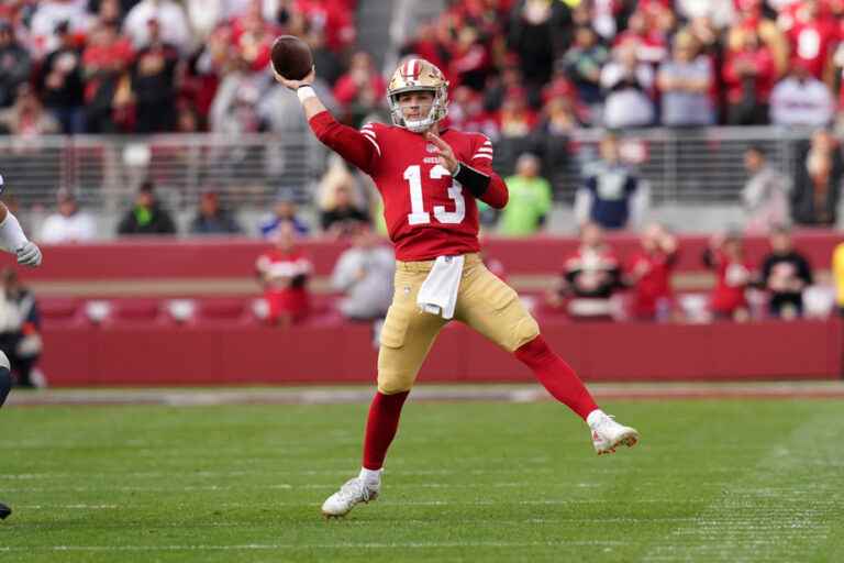 Seahawks 23 – 49ers 41 |  Four Brock Purdy touchdowns help 49ers advance to second round