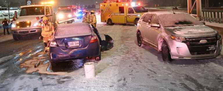 Slippery road gives motorists headaches