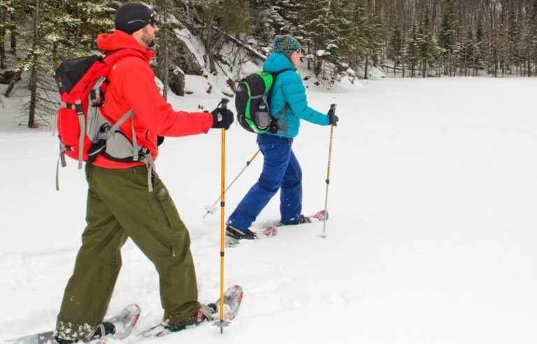 Strap on the snowshoes and float in the powder