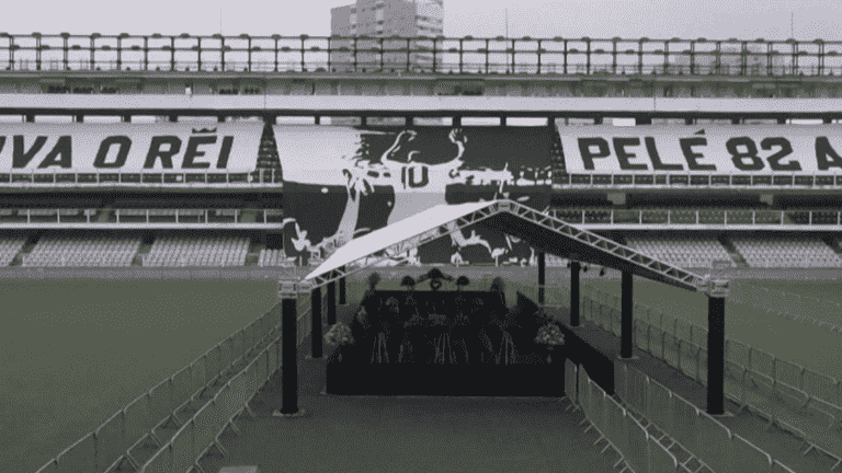 a public vigil organized at the stadium of the city of Santos