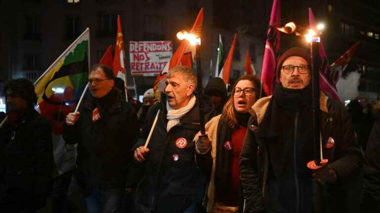 several torchlight marches organized in several cities in France