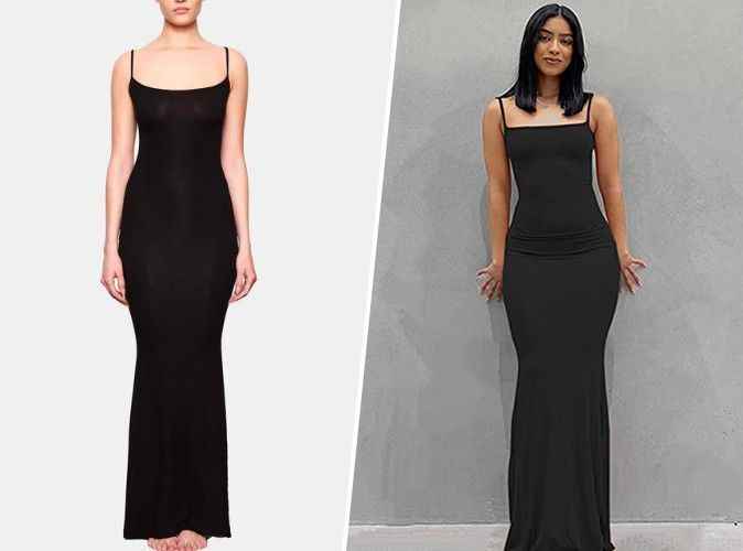 we found the perfect copy of the famous black Skims dress… and it costs less than 15€!