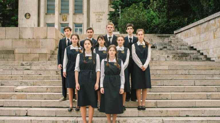 youth muzzled in Romania under Ceausescu filmed at high school level