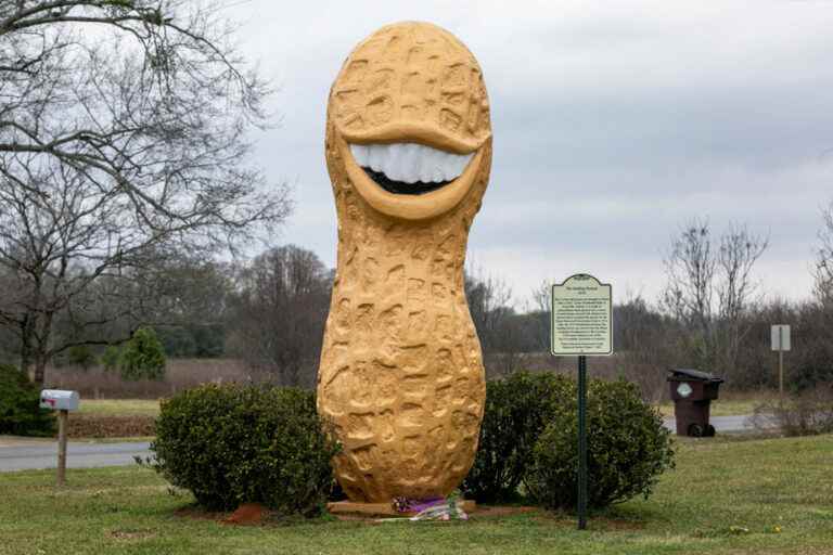 A giant peanut, symbol of the hometown of former President Jimmy Carter