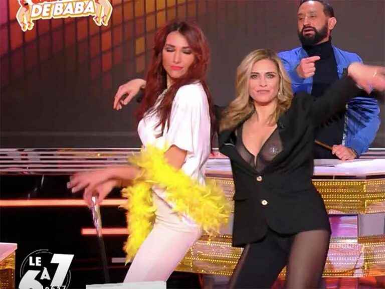 Clara Morgane reveals a little too much during a sensual dance with Delphine Wespiser