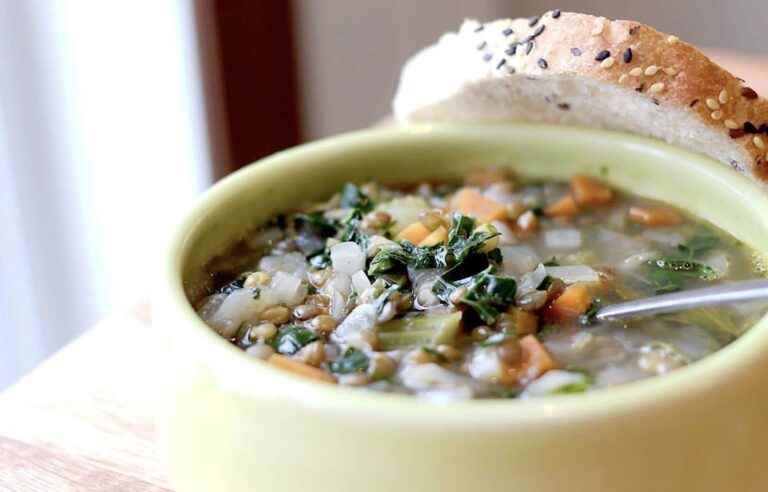 Comforting lentil soup in thermos