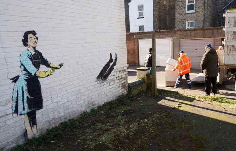 For Valentine’s Day, an ephemeral work by Banksy on domestic violence