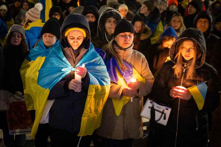 One year of war |  Candles for Ukraine in Montreal