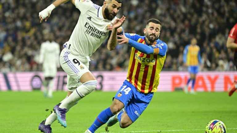 Real Madrid’s French striker Karim Benzema is out through injury against Valencia