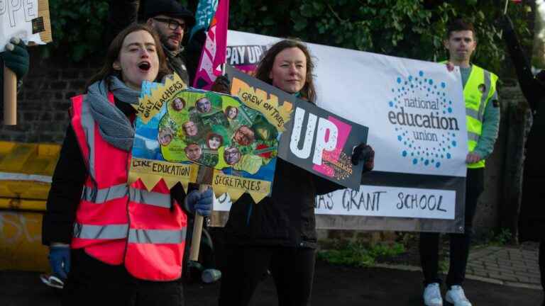 UK teachers on strike say they are ‘overworked, undervalued and underpaid’