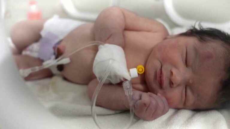 newborn baby found alive in rubble