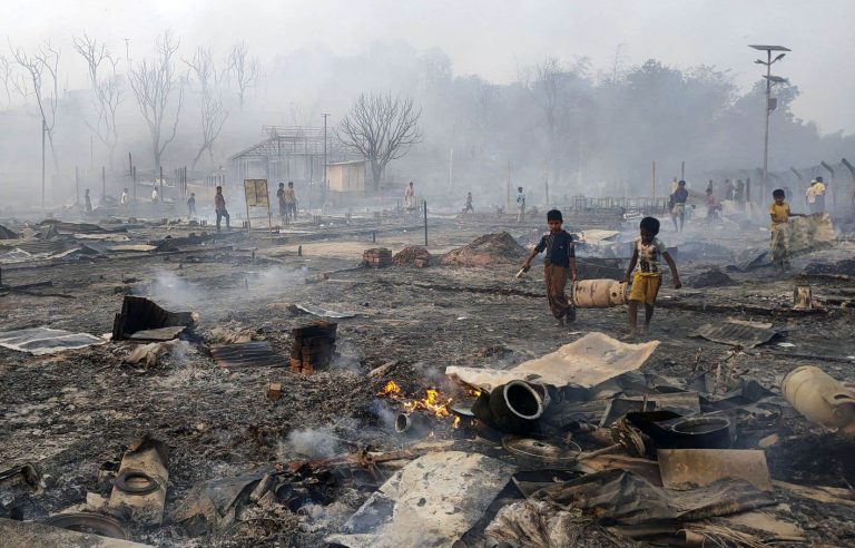 Bangladesh refugee camp fire leaves 12,000 Rohingya homeless