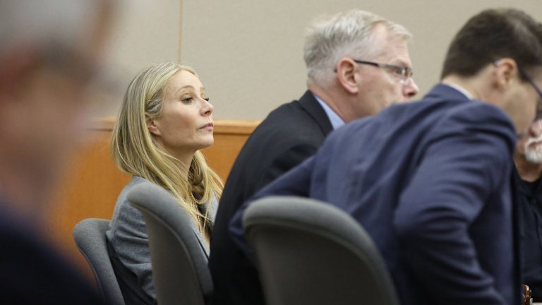 On the stand during her trial for a skiing accident, actress Gwyneth Paltrow denies any responsibility