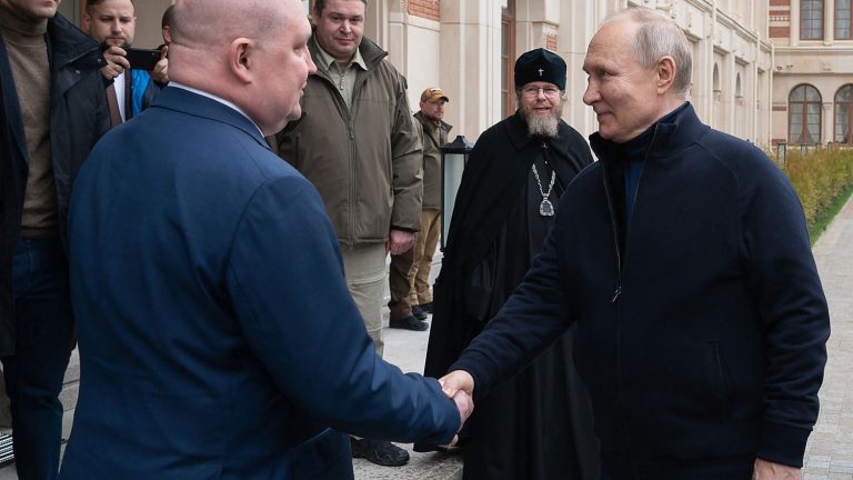 Vladimir Putin makes surprise visit to Crimea for ninth anniversary of annexation