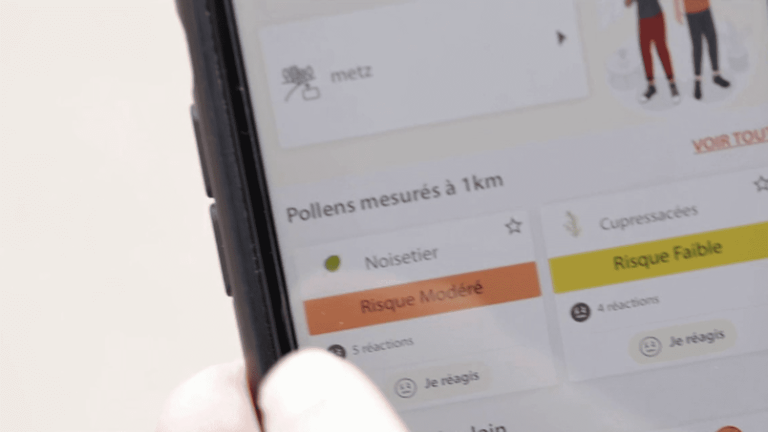 an application detects pollen