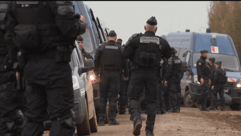 the Sainte-Soline site under close police surveillance