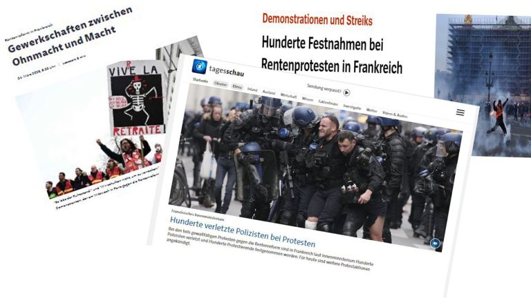 the protest against the pension reform seen by the German media