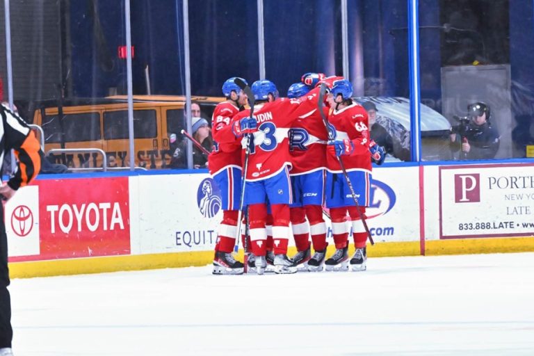 American League |  The Rocket scores 4 straight goals and defeats the Syracuse Crunch 5-3