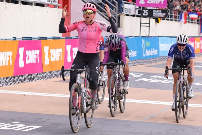 Canadian Alison Jackson wins the Paris-Roubaix race