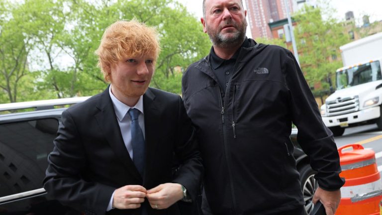 Ed Sheeran sang, accompanying himself on guitar, in court during his plagiarism trial